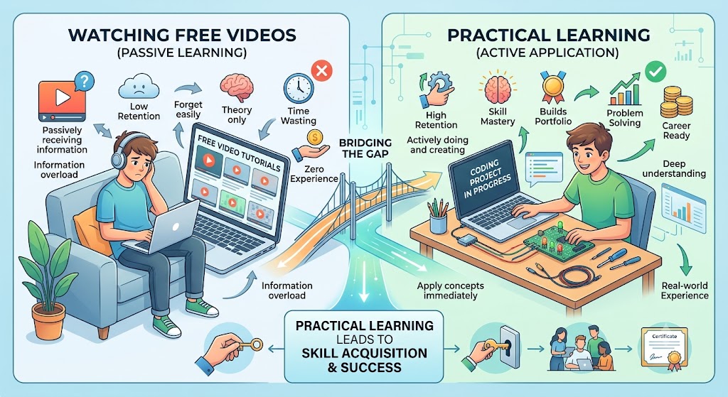 Why Practical Learning Is Better Than Watching Free Videos​